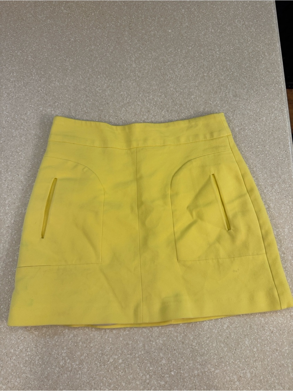 Zara Women Lined Pocketed Skirt Sz M Yellow